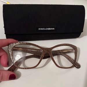 Gold glitter dolce & Gabbana glasses
